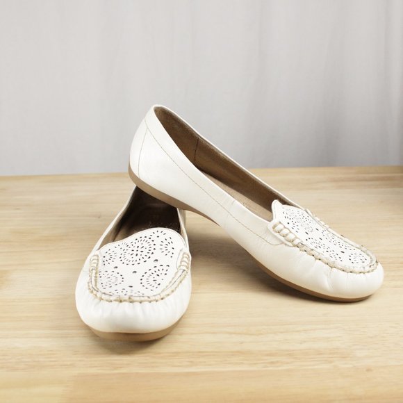 Naturalizer Cut-out White Leather Slip on Shoes 6.5 - Picture 3 of 8